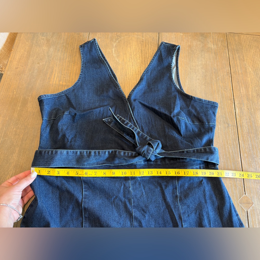 VENUS Flare Denim Jumpsuit Sz 24/3X (plus) NWT - Picture 4 of 11